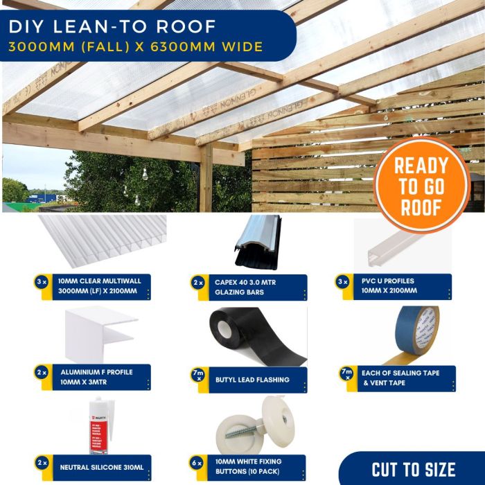 DIY Lean To Roof - 3000mm x 6300mm