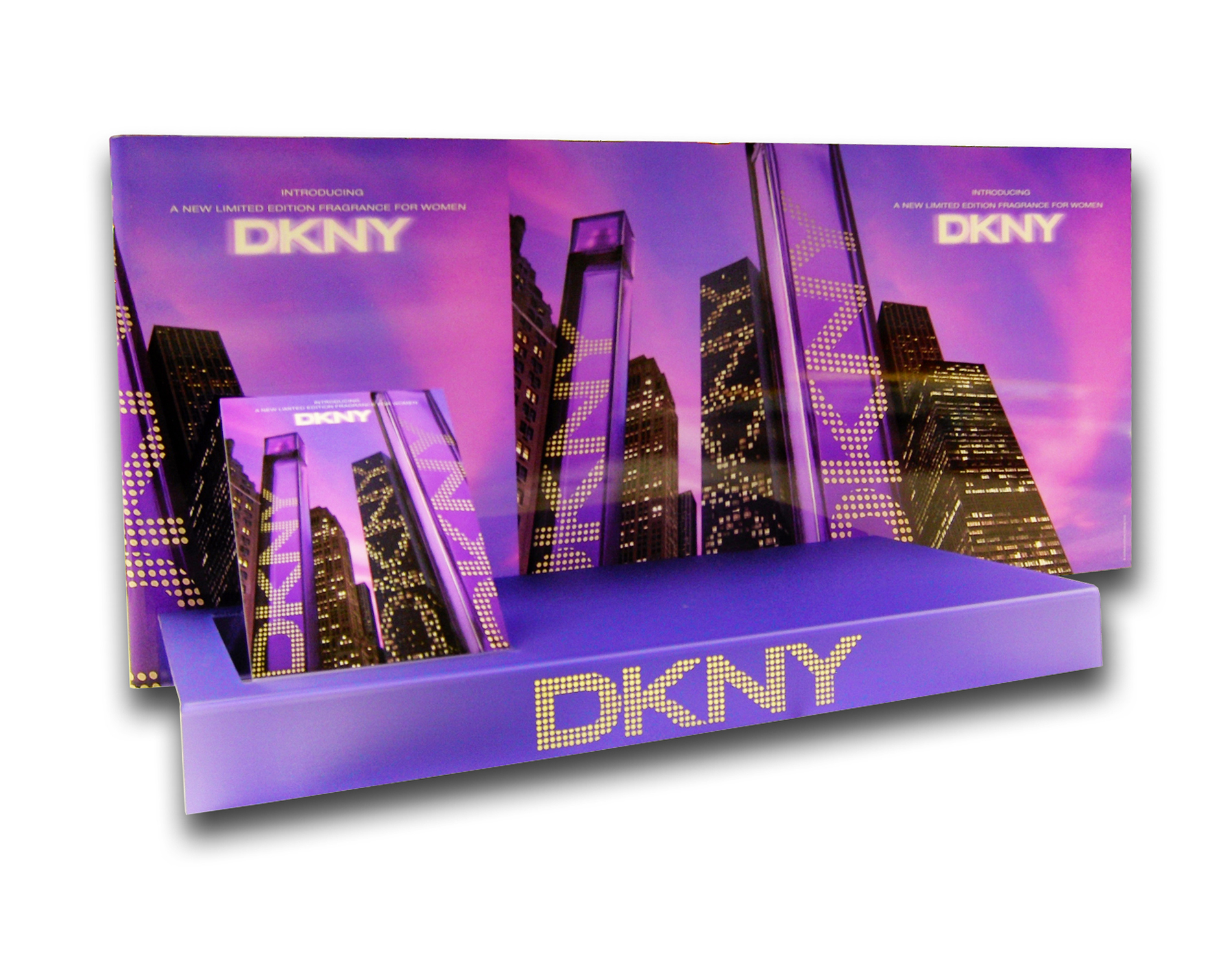 DKNY point of sale display fabricated from Marpet PETg sheet